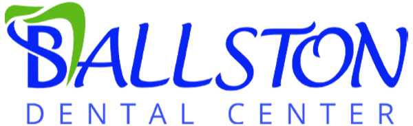 The image displays a logo with the name  Ballston Dental Center  written underneath, featuring a colorful design with the word  Dental  highlighted in green.